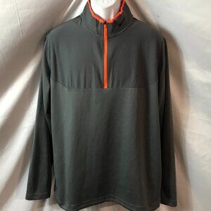 Nike Tour Performance Gray Neon Orange Activewear Athletic Sport Cut Pullover